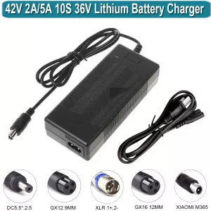 42V 2A 5A Charger Universal for 36V 10S Lithium Battery. Fast Smart Replacement for All Brands’ 36 Volt Electrical