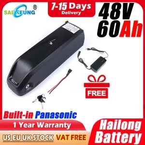 Hailong 48v Battery E Bike Akku 30ah 50ah 60ah Lithium Battery 13s5p 52v Electric Bicycle Ncr18650b 72 60 36v Ebike 1500w 2000w