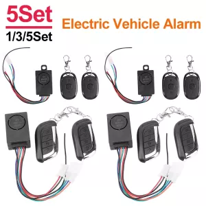 1-5set 36-72V 125dB Anti-Theft E-bike Alarm System Electric Scooter Security Remote Control Alert for Cycling Accessories