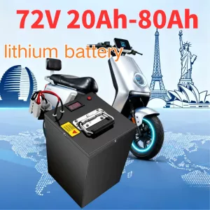 72V Lithium-Ion Battery with BMS 20AH-80AH High Capacity Rechargeable Battery for Motorcycle Electric Car Pedal Energy Golf Cart