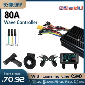 48-72V 80A Electric Bicycle Controller 3 Mode with UKC1+ Display Sine to Square Wave Converter for 5000W E-bike kit accessory