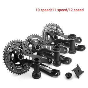 Road Bicycle Crankset ,Hollow Integrated Crankset Sprocket Chianring for Mountain Bike, Aluminum Alloy Crank,104 BCD,10/11 Speed