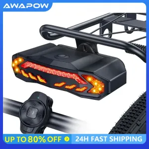 Rockbye Bicycle Turn Signals Light Rechargeable Bike Tail Light Wireless Anti-theft Bike Safety Alarm