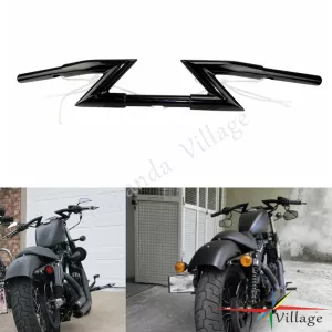 Papanda Motorbike Black 1" Z Bars Handlebar Drag Handle Bar Custom for Harley Softail Dyna XL Sportster Chopper Bobber Suzuki