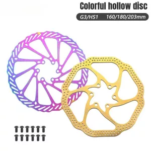Colorful Mountain Bike Hollow Disc Brake Disc Electric Bicycle Brake Rotor 160/180/203mm Scooter Bicycle Accessories