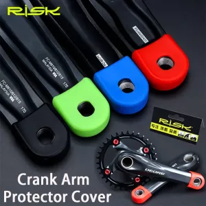 RISK 2pcs Silicone Bicycle Crank Arm Protector Cover Mountain Road Bike Universal Crankset Protective Cap MTB Cycling Accessory