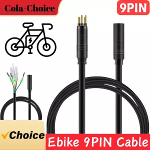 9 PIN EBIKE Wheel Hub Motor Cable, E-BIKE Extension Wire with Waterproof Port, 60cm/120cm, Golden and SM Plug Optional