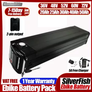 48v Silver Fish EBike Lithium Battery 52/60/72 Volt 40ah Batterie 36v 13Ah Duotts S26 Battery 20ah 30ah 50ah 60ah 1500w Batterie
