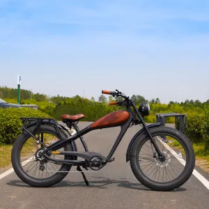 SXLL OEM 750W Hot Electric Retro Bike Promotional Chopper Style 17.5Ah Capacity Lithium Battery Fat Tires Highway Eike Rear Whee