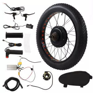 Electric Bike Conversion Kit 1500W 48V Rear Wheel Hub Motor S866 Display Conversion Kit for 26 Inch 4.0 Thick Tire Snow Bike