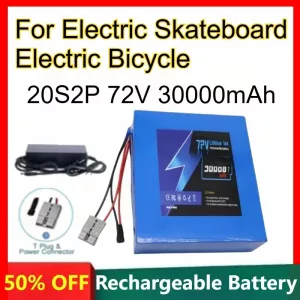 21700 Polymer Lithium Battery 20S2P 72V 30000mAh for Electric Skateboard Electric Bicycle Rechargeable Batteries +84V 3A Charger