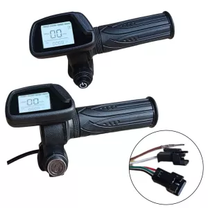 48V Electric BikeThrottle Handlebar With LED Display 5pin Hall Throttle For E-bike E-scooter Speed Control Thumb Accelerator