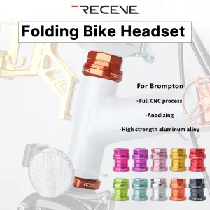 RECEVE Folding Bike Headset 34mm Bmx Headset 1 1/8 Bicycle Steering Box Cycling Head Set Bearing Aluminum Alloy Steering Column