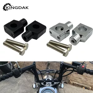 Motorcycle 7/8" 1" Handlebar Riser Clamp Aluminum For Harley Custom Springer Bobber Chopper 22mm 25mm Handlebars Black/Chrome
