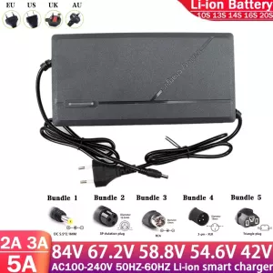36V 48V 52V 60V 72V charger 2A 3A 5A 84V 67.2V 58.8V 54.6V 42V lithium battery pack EU intelligent fast charging large capacity