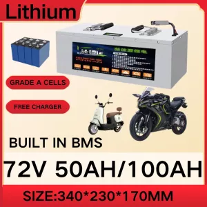 72v 50Ah 100Ah 100A Rechargeable Battery Li-ion Battery with Built-in BMS for Bombers, New Energy Vehicles, Golf Carts