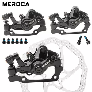 MEROCA Mountian Bike wire pulling Disc Brake caliper For electric bike 160mm brake disc bicycle brake caliper With brake pads