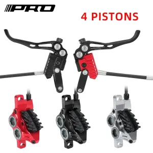 IIIPRO Ultralight 4 Piston Hydraulic Disc Brake Fully Internal Routing Split Oil Brake 800mm/1550mm for MTB Mountain Bike Cyclin