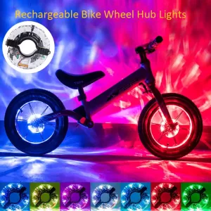 LED Bicycle Light Child Balance Bike Flash Light Charging IP65 Waterproof Wheel Axle Night Riding Wheel Light Bicycle Neon Light