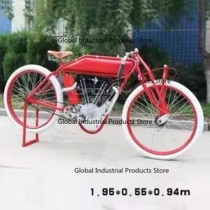Retro Punk Wrought Iron Bike Model Nostalgic Old School Design Ironwork for Home Decor