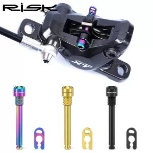 RISK 2pcs M4x26mm Titanium Alloy Bolts for Hydraulic Disc 4*26mm Oil Disc Brake Threaded Pin Screws for MTB Bicycle XT Bike