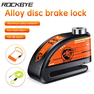 ROCKBYE Bike Anti-theft Padlock USB Rechargeable Waterproof Motorcycle Disc Brake Lock Alarm 120db Anti-theft Electric Car Lock