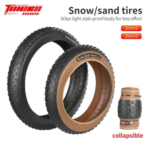TANKE Anti Puncture Snow Beach Bicycle Tire MTB Bicycle Anti-Slip Fat Tire 20X4.0 24X4.0 26X4.0 Puncture Resistant Tire winter