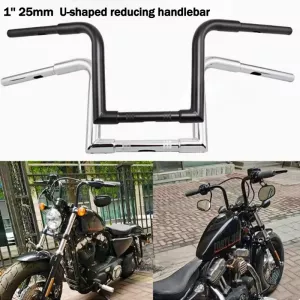 25mm Universal 1 Inch U-shaped Reducing Handlebar for Harley Honda Yamaha Kawasaki Chopper Bobber Motorcycle Accessories
