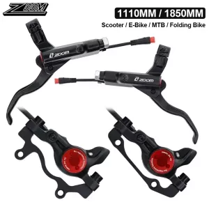 ZOOM 2 Piston E-Bike Scooter Hydraulic Brake Set MTB 1100/1850mm Bicycle Hydraulic Disc Brake Electric Scooter Brake Bike Parts