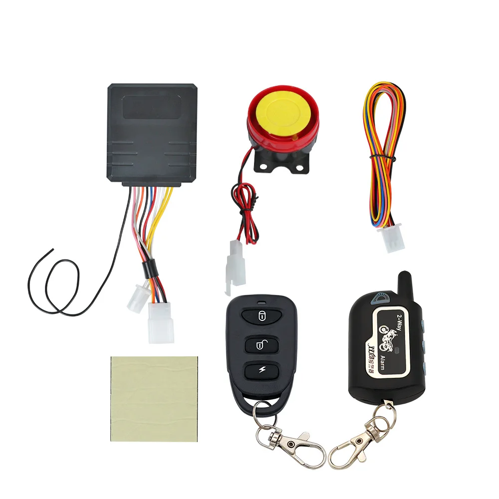 Motorcycle Alarm System Components And Remote Control