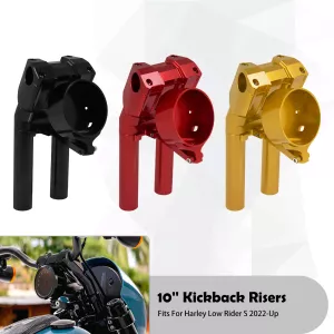 Motorcycle 10'' Handlebar Risers Bracket Kit Adjustable Kickback Riser Instrument Support For Harley Softail Low Rider S 2022-Up