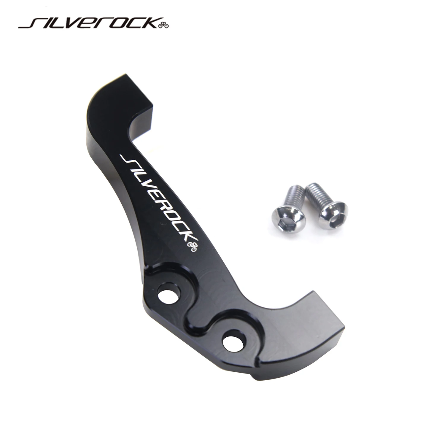 Sleek Black Bike Component With Mounting Screws