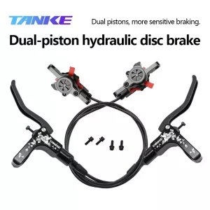 TANKE MTB Hydraulic Disc Brake Set 160mm Rotors Oil Calliper Plate Mountain Bicycle Clamp Handle Bike Double piston oil brake