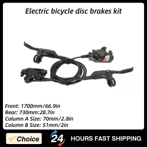 2Pcs Electric Bicycle Disc Brakes Kit Front Rear Disc Brake Lever Hydraulic Brake Caliper 4 Piston Brake Caliper Structure