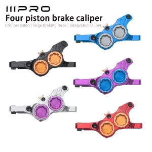 IIIPRO Flat Mount Hydraulic Disc Brake Caliper – 4 Piston, for Flat Bar Road Mountain Bike