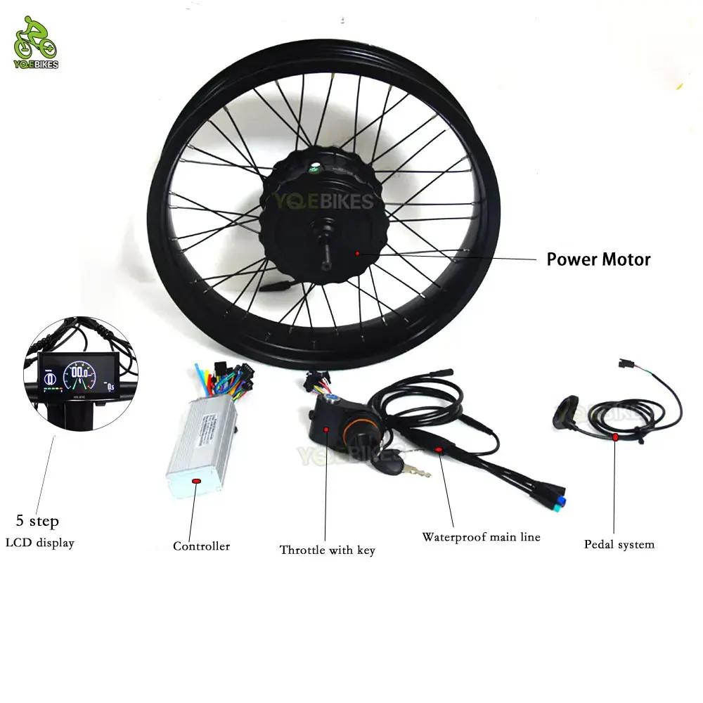 Electric Bike Conversion Kit Components Displayed