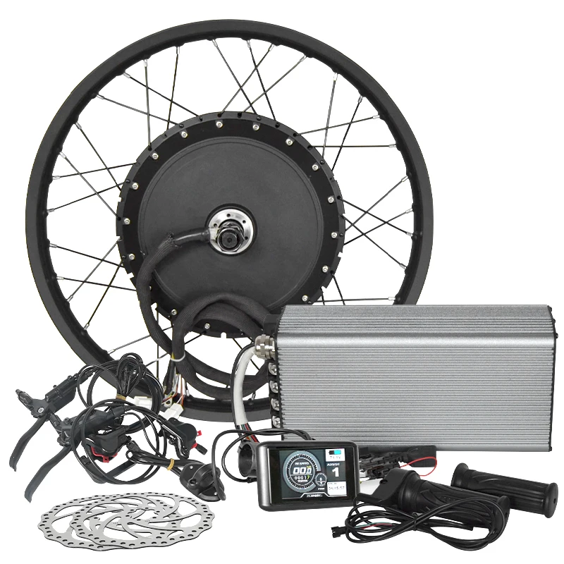 Electric Bicycle Conversion Kit Components Displayed