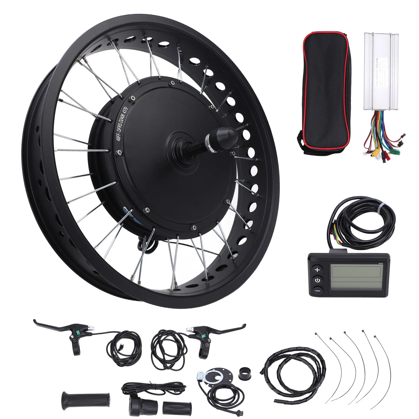 Electric Bike Conversion Kit Components Displayed