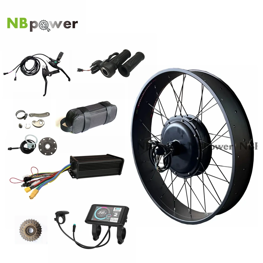 Electric Bicycle Conversion Kit Components Displayed