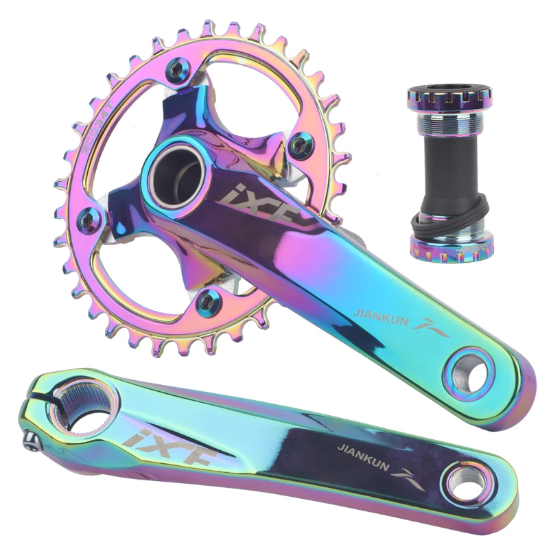 Colorful Bicycle Crankset With Bottom Bracket