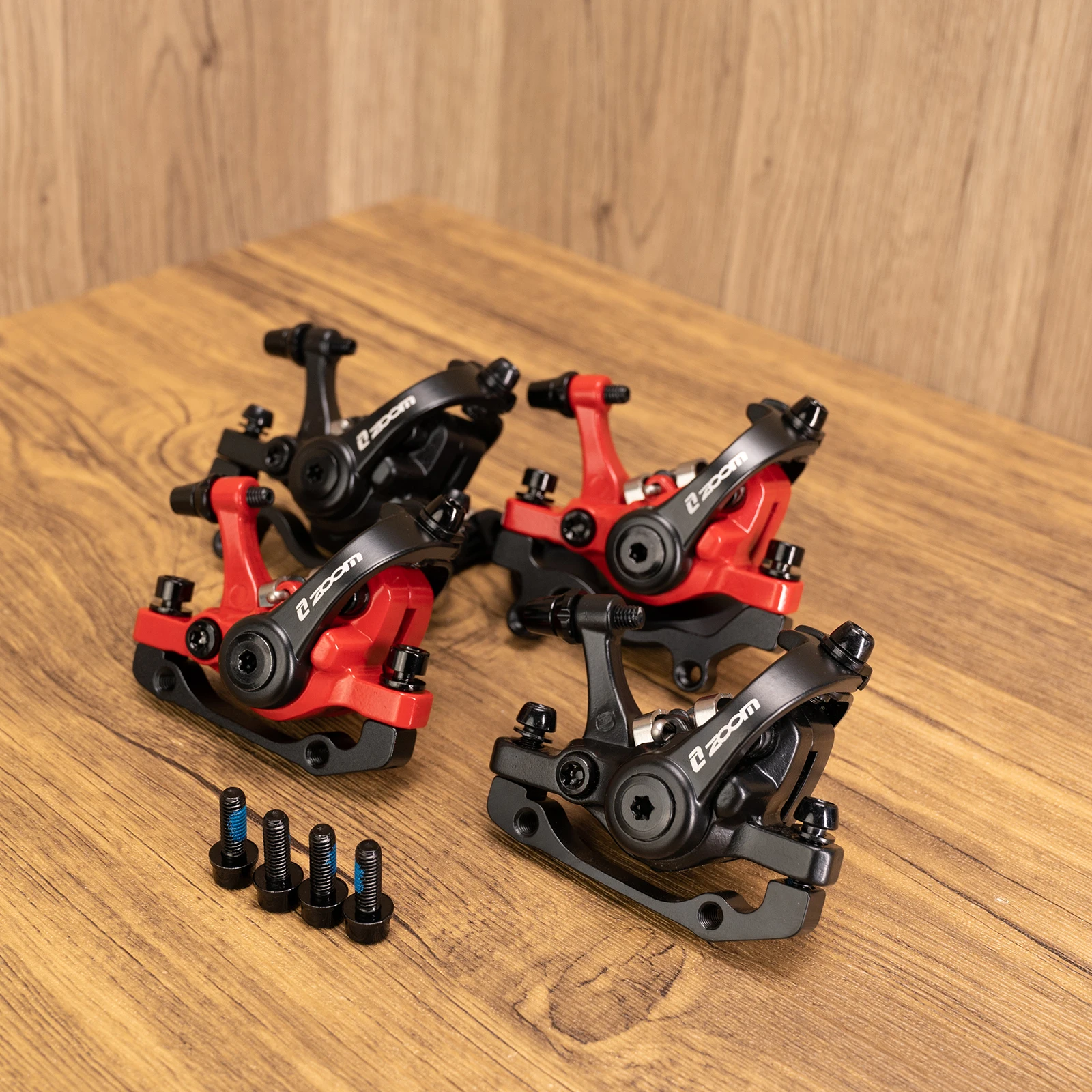 Bicycle Brake Calipers In Black And Red