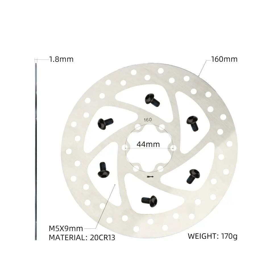 Disc Brake Rotor With Mounting Bolts