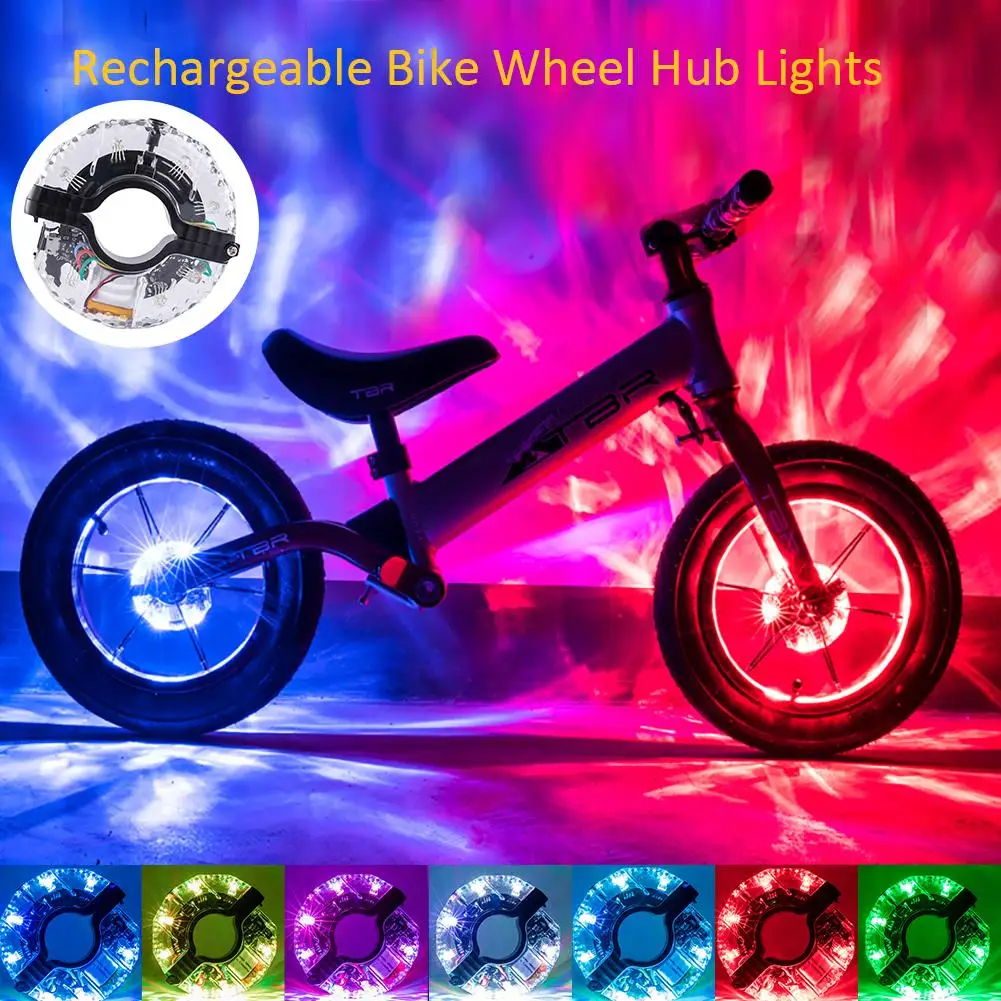 Colorful Rechargeable Bike Wheel Hub Lights