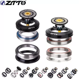 ZTTO MTB Road Bicycle CNC Headset 1 1/8″-1 1/2″ Sealed Bearing 1.5Tapered 28.6 Straight Tube Bike Fork Internal Steering Bearing