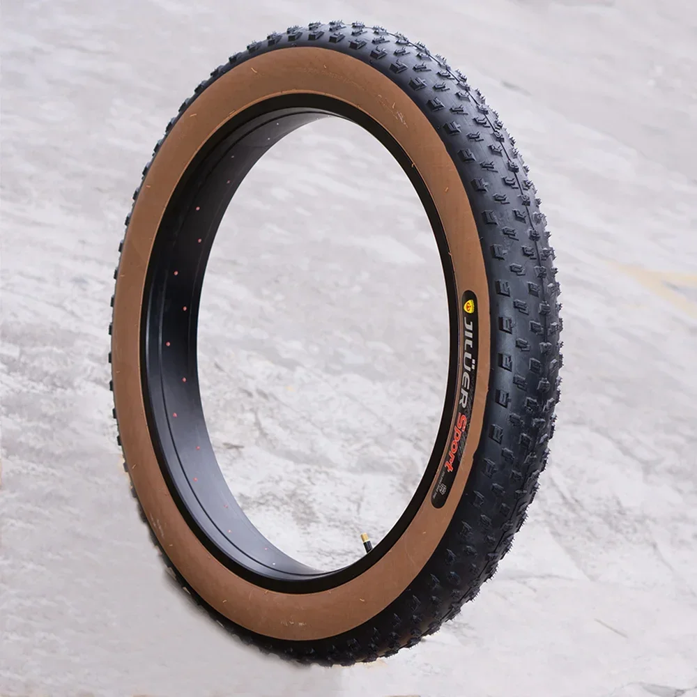 Brown And Black Mountain Bike Tire Displayed