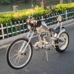 48CC Motorbike Chopper Bike Stylish Vintage Look Engined Bike Loud Noise Bike Vehicle Tank Separated 24inch Front Wheel